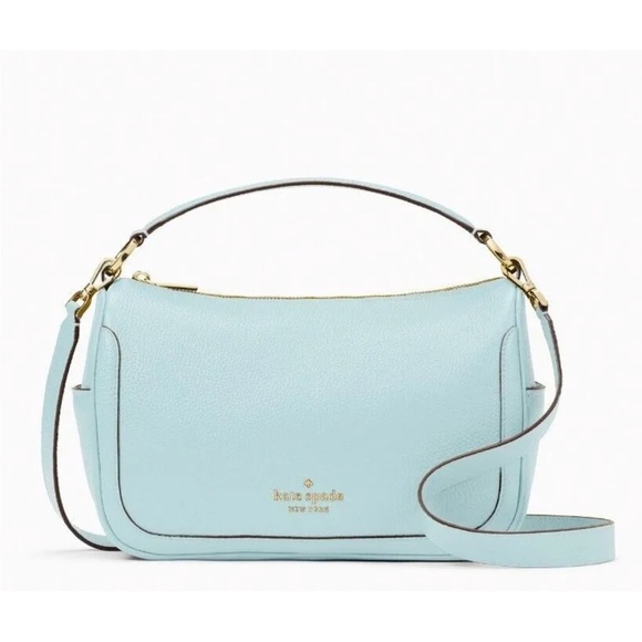 New Kate Spade Smoosh Satchel Hobo Crossbody Leather Blue Glow - Picture 1 of 4